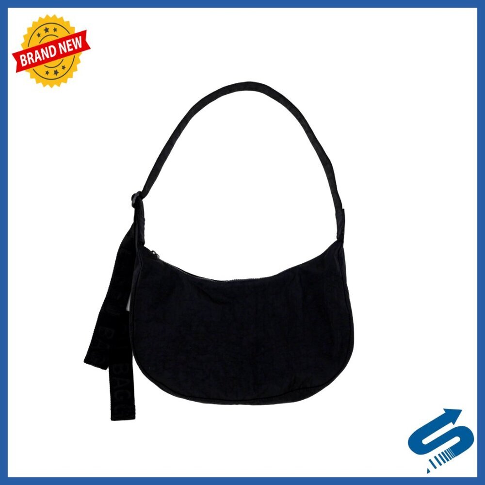 Medium Nylon Crescent Crossbody Bag with Adjustable Strap